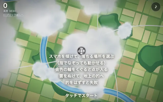 落下モードの画面